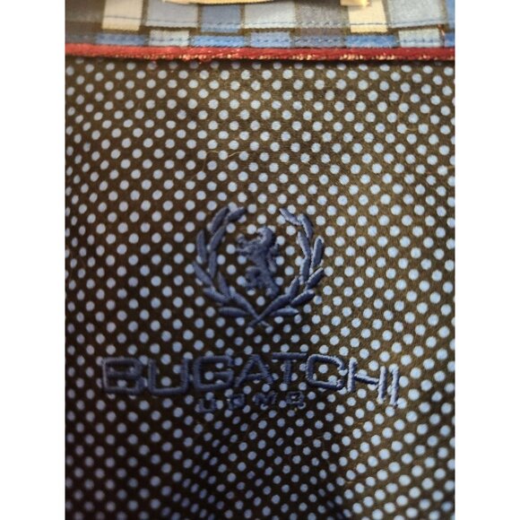 Bugatchi Men Shirts Long Sleeves Squared Pattern Blue Size Large Pre-Owned - Picture 2 of 8